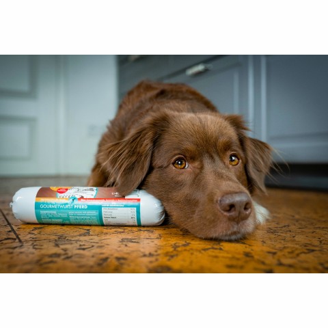 Hund Nassfutter Snacks Gourmetwurst Pferd 400g 1 Stück -3- Anifit